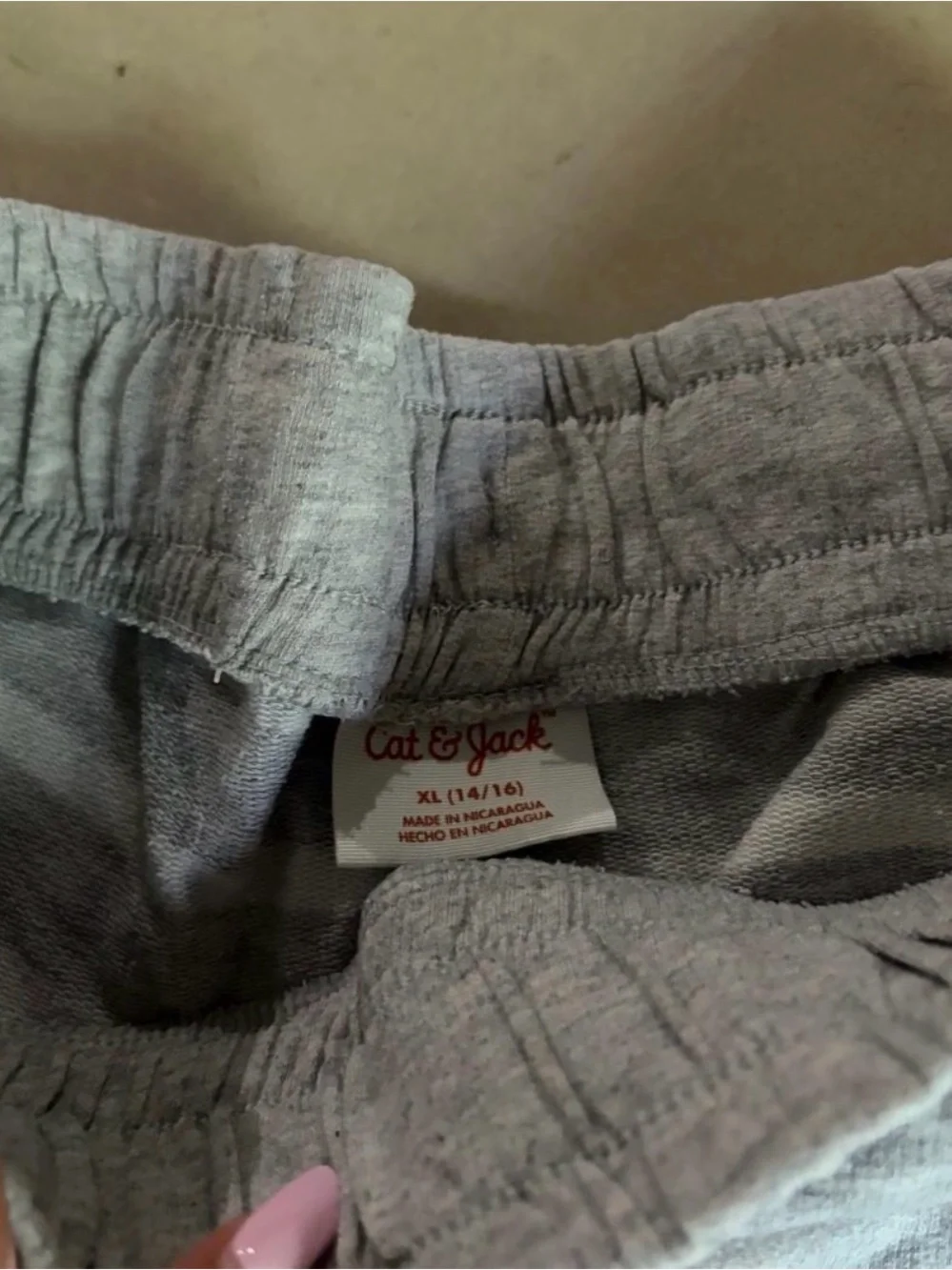 Cat & Jack Gray and White Striped Girls' Athletic Shorts
